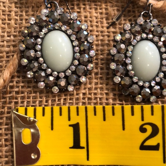 Sea Kissed Light Bluish Green & Crystal Earrings - Picture 5 of 8